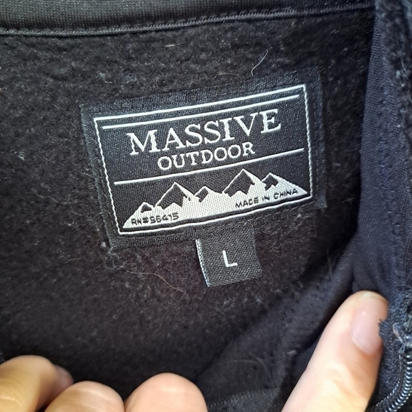 Massive Outdoor Fleece Hooded Sweatshirt Men's Size Large Aztec Southwestern - Picture 4 of 11